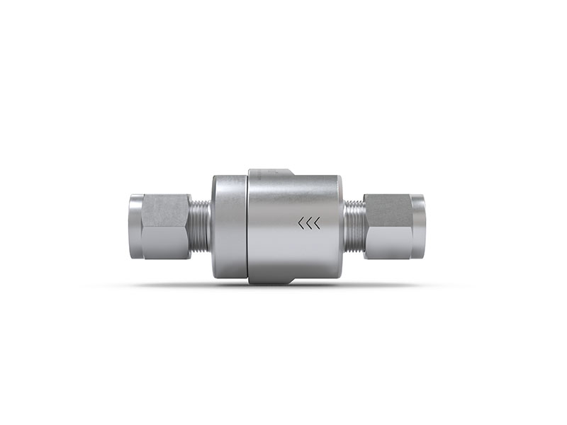 WEH® povratni ventil TVR200-S1-A01 s cevjo Ø 10 na obeh straneh, DN 6 mm, nerjaveče jeklo, PC 0,5 bar, kroglično tesnilo