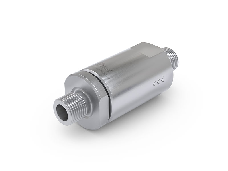 WEH® povratni ventil TVR2-S1-A03 z zunanjim navojem G1/2 na obeh straneh, DN 14 mm, nerjaveče jeklo, stožčasto tesnilo