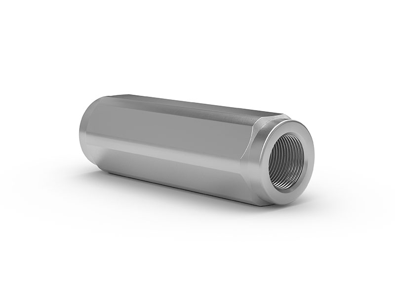Nepovratni ventil TVR60-S1-A02 z notranjim navojem G1/8 na obeh straneh, DN 4 mm, jeklo