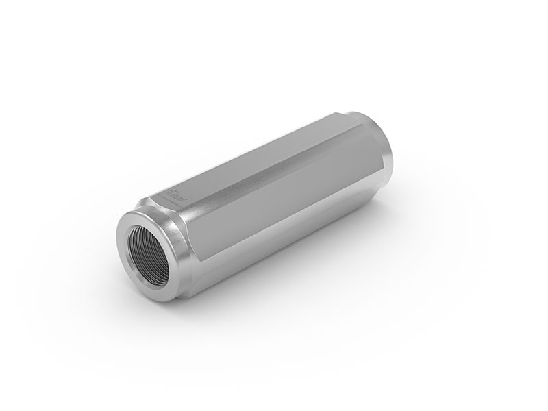 Nepovratni ventil TVR60-S1-A02 z notranjim navojem G1/8 na obeh straneh, DN 4 mm, jeklo