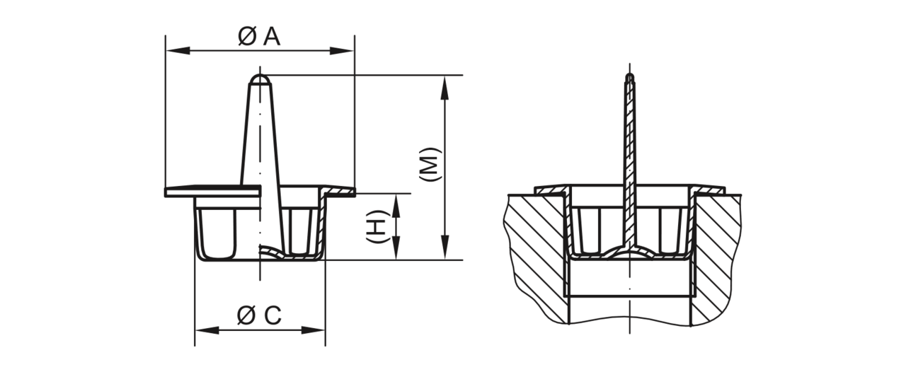 GPN 630 M 22 x 1,5 TPE črna