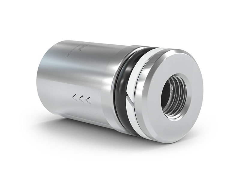 WEH® Kartušni povratni ventil TVR2, dovod UNF 1/4-28 notranji navoj, odvod Ø 8 mm, nerjaveče jeklo, FFKM, DN 4 mm