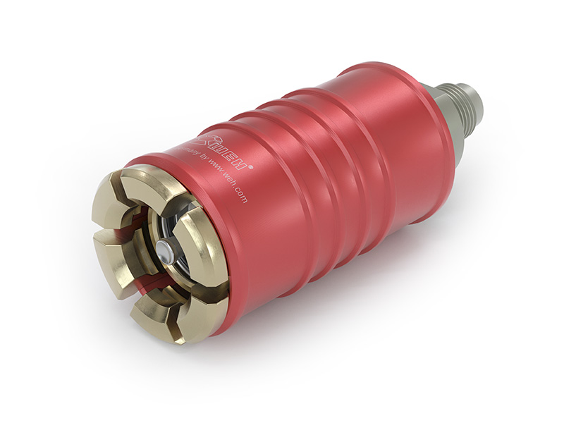 WEH® priključek TW108 za polnjenje hladilnih sredstev med vzdrževanjem avtomobilske klimatske opreme po. po SAE J639, Ø 13, rdeča (visok tlak), maks. 35 barov, inline dovod medija, UNF 7/16-2