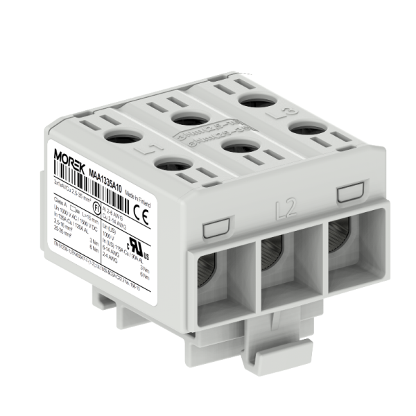 OTL35-3x siva barva 3x1xAl/Cu 2,5-35mm² 1000V AC / 1500V DC Univerzalni priključek
