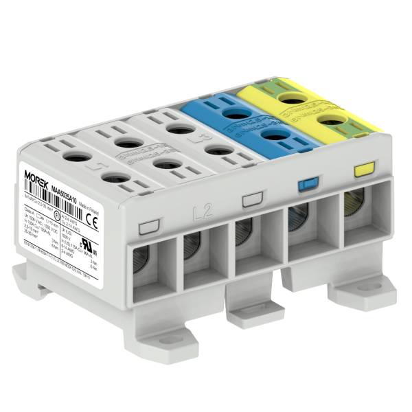 OTL35-5x barva siva, modra, rumeno-zelena 5x1xAl/Cu 2,5-35mm² 1000V AC / 1500V DC Univerzalni priključek