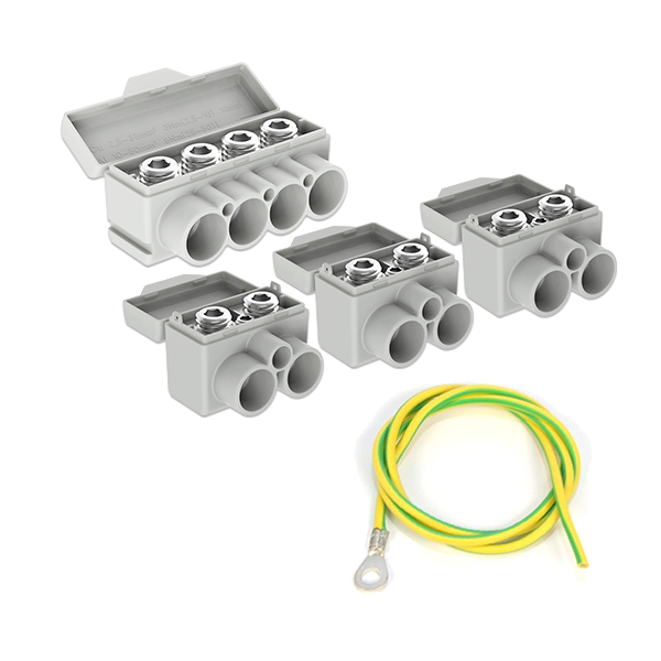 SLT50 Al 10-50/Cu 2,5-35 mm² 1000V, Set: razdelilni blok 3xSLT50-2-1 + 1xSLT50-4-3