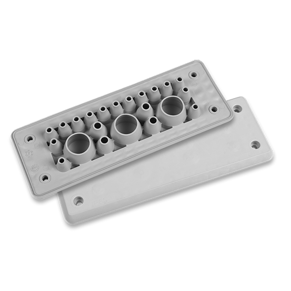 MH24 F22-1 IP66 RAL 9005 črna puša z več luknjami UL94 V-0