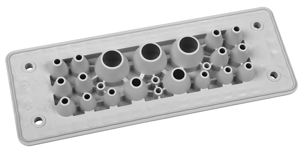 MH24 F23-1 IP66 RAL7035 siva puša z več luknjami UL94 V-0
