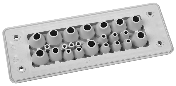 MH24 F23-2 IP66 RAL9005 črna puša z več luknjami UL94 V-0