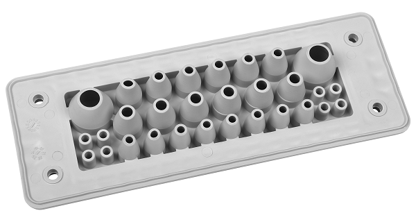 MH24 F30-2 IP66 RAL7035 siva puša z več luknjami UL94 V-0