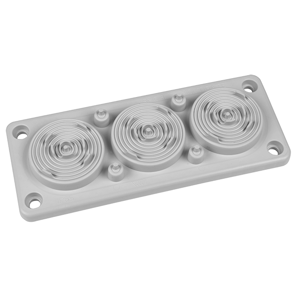 RMC3 IP65 RAL 9005 črna puša z več luknjami V-0