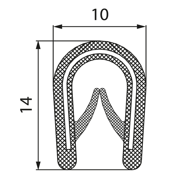 MCA 1,0-4,0mm RAL 9005 črna barva Zaščita robov 1x100m