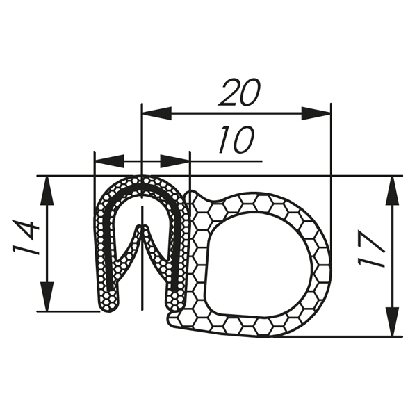 MCB 1.0-4.0 RAL 9005 črna tesnila 1 x 50m