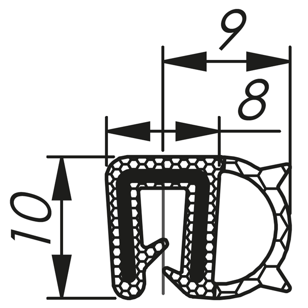MCB 1 - 2,5 RAL 9005 črna tesnila 1 x 100m