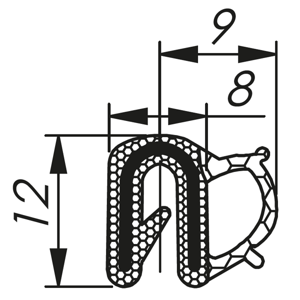 MCB 0,8 - 2,5 RAL 9005 črna tesnila 2 x 50m