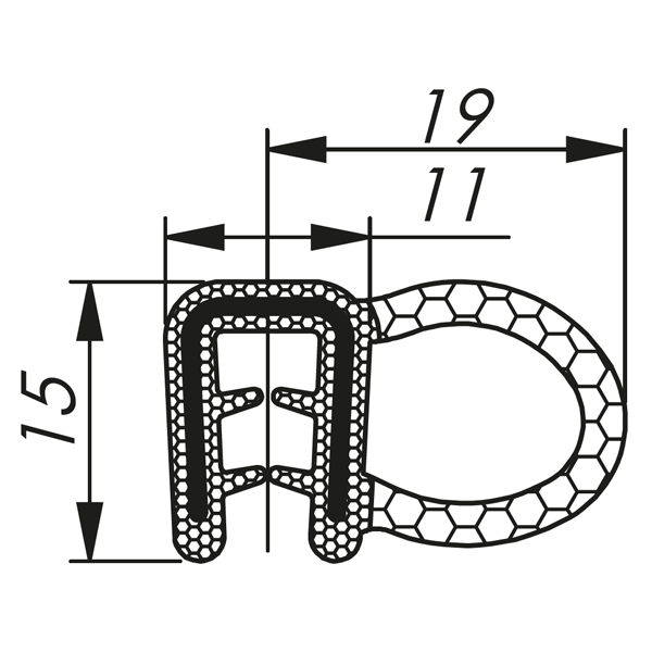 MCB 1,5 - 3 RAL 9005 črna tesnila 4 x 25m