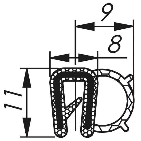 MCB 1.0-2.0 RAL 9005 črna tesnila 1 x 100m