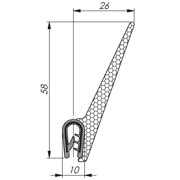 MCC 2,5 - 4 RAL 9005 črna tesnila 1 x 25m