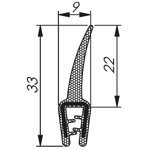 MCC 1 - 2,5 RAL 9005 črna tesnila 1 x 50m