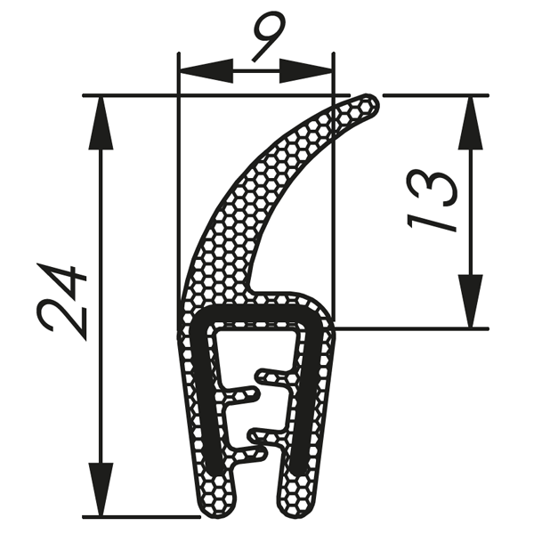 MCC 1 - 2,5 RAL 9005 črna tesnila 3 x 50m