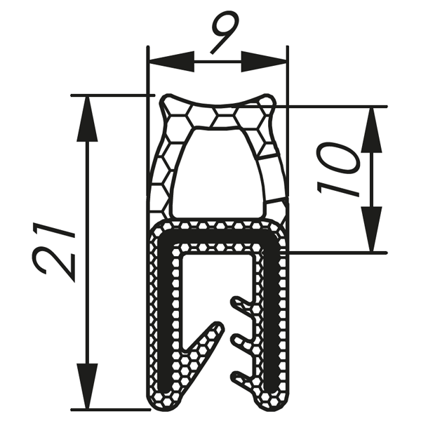 MCC 1,0-3,0 RAL 9005 črna tesnila 1 x 50m