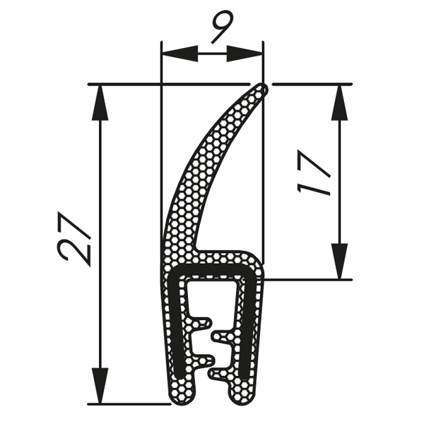 MCC 1,0-3,0 RAL 9005 črna tesnila 2 x 50m