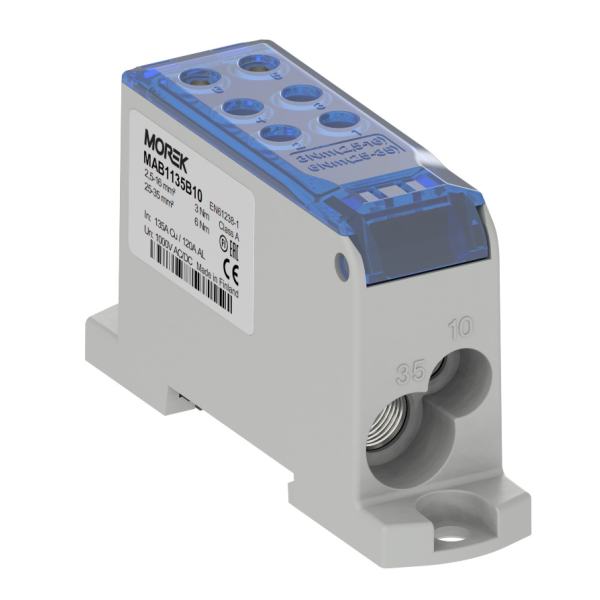 OJL135A modra vhod Al/Cu 1x10/1x35 izhod Cu 2x10/4x16mm² Razdelilni blok