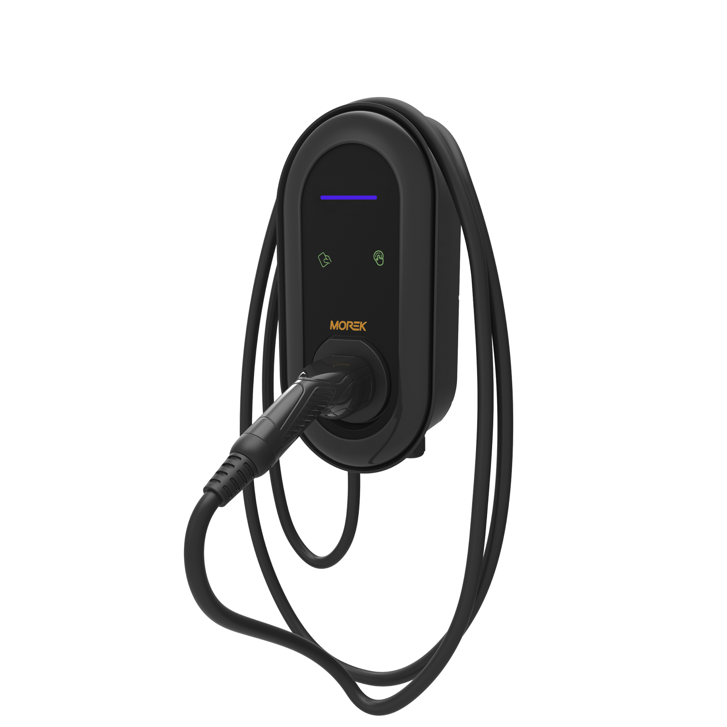 EV 7,4 kW Plug&Charge polnilna postaja, LED indikator, RFID, 6,5 m kabel, konektor tipa 2, povezava Push-X