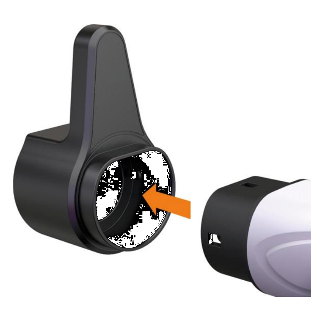 Nosilec vtiča tipa 2 s kavljem za kabel, plastika, črna
