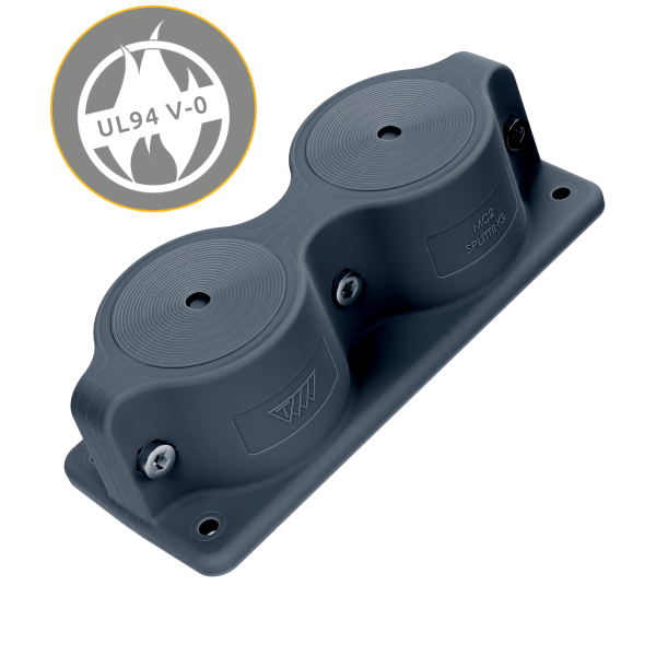 MC 2x10-65 IP66 RAL 9005 črna Razcepna kabelska uvodna plošča UL 94 V-0