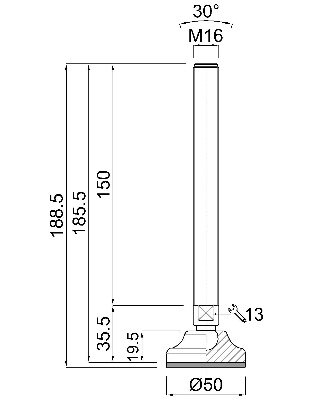 GIBLJIVI VIJ. M16x150/188mm VA