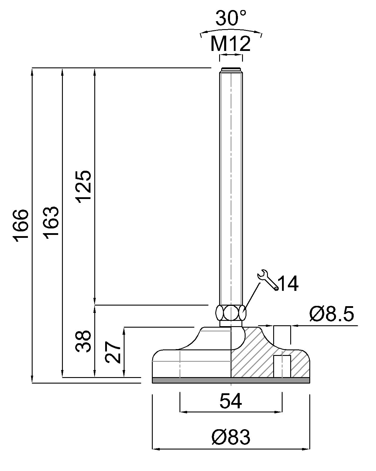 GIBLJIVI VIJAK M12x125/166 VA