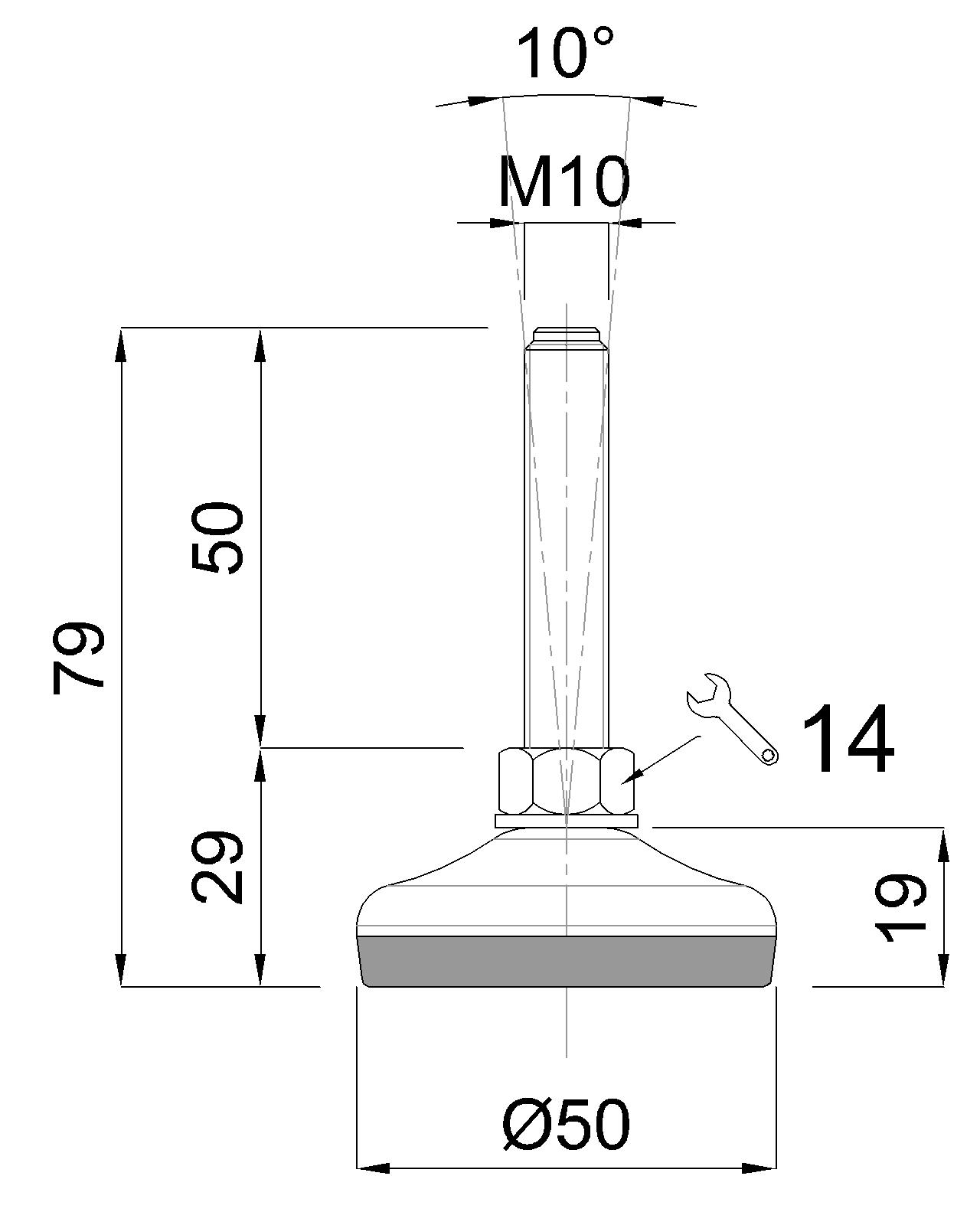 GIBLJIVI VIJ. M10x50/79mm Zn
