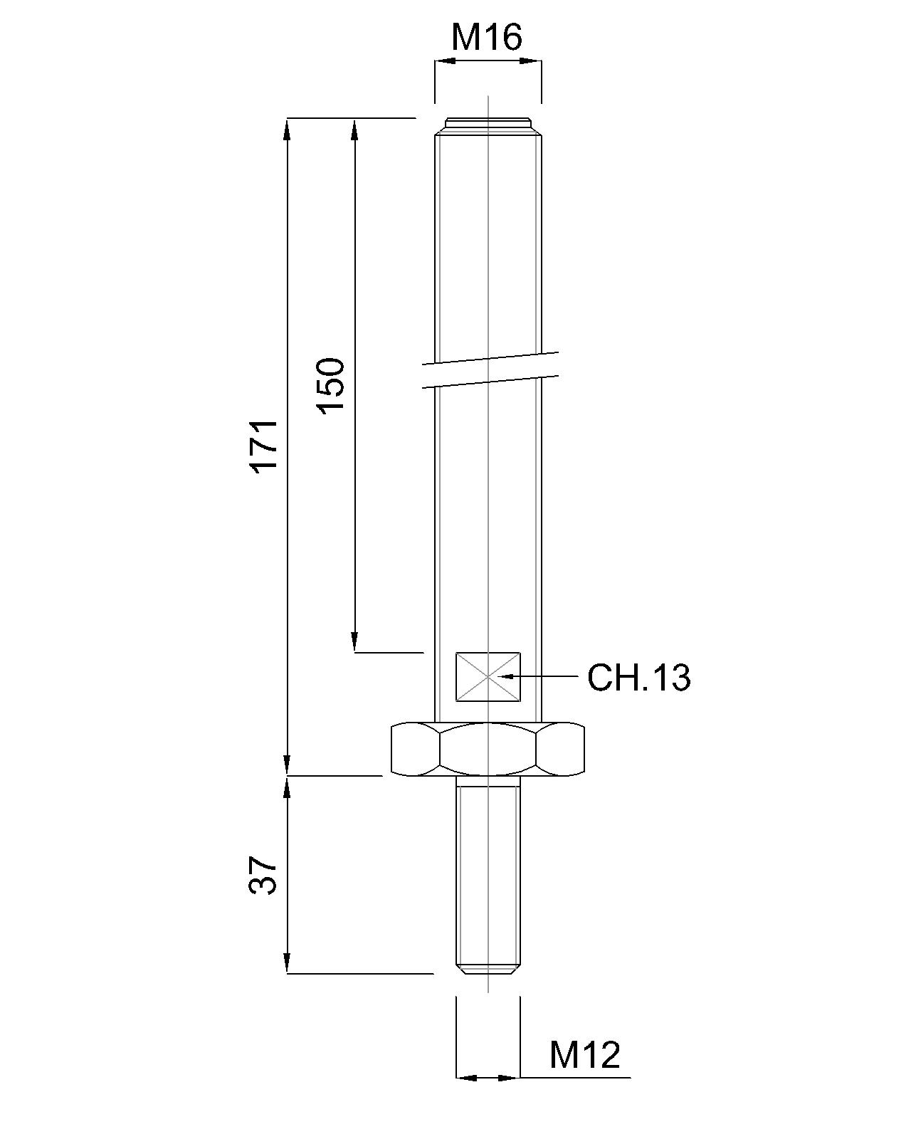 PODPORA ZA KOLO M16x150mm X
