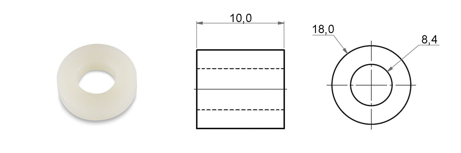 DISTANČNA PUŠA 8,4/18x10 PA66