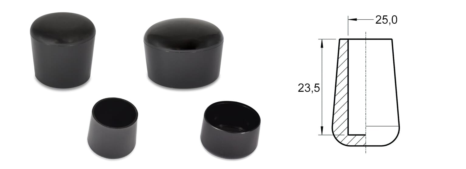 KAPA ZA CEV fi 25-26mm PVC črn