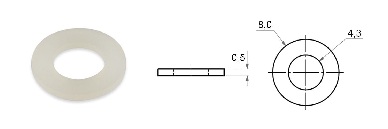 PODLOŽKA 4,3/8x0,5mm PA-6
