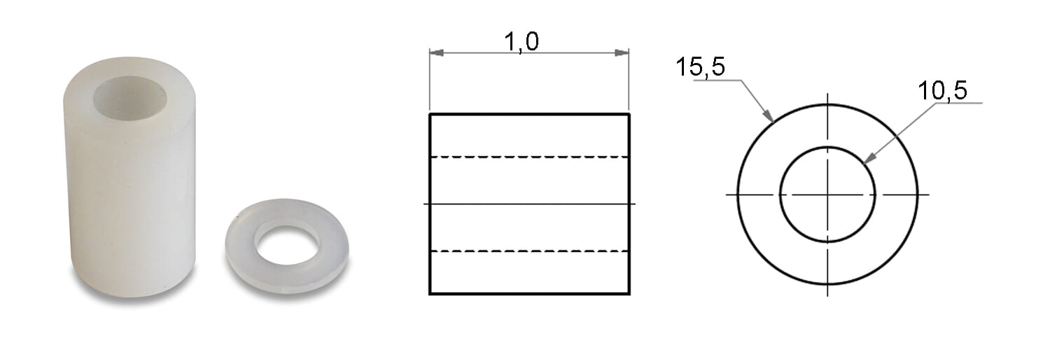 VALJČEK PA fi 10,5/15,5x1mm na