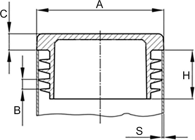 PLASTIČNI ČEP 100x50x3,2-5mm