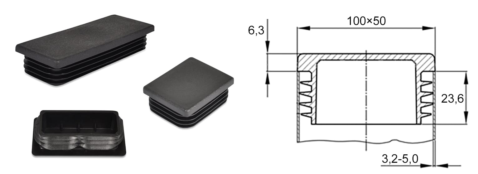 PLASTIČNI ČEP 100x50x3,2-5mm