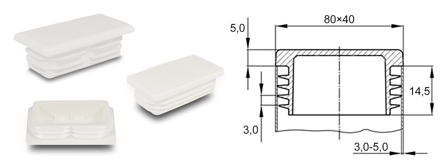 PLASTIČNI ČEP 80x40x3-5mm bel