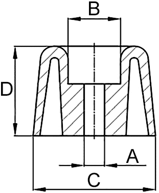 PVC ČEP fi 4,1/9/20x23mm črn