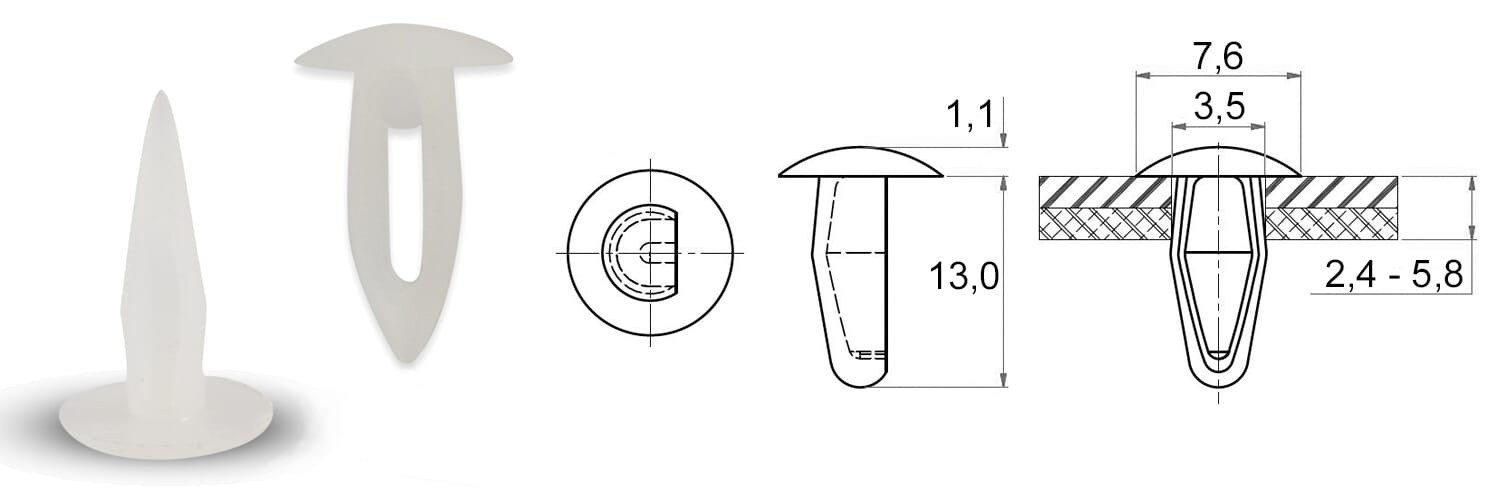 SPENJALNE KOVICE 2,4-5,8mm BEL
