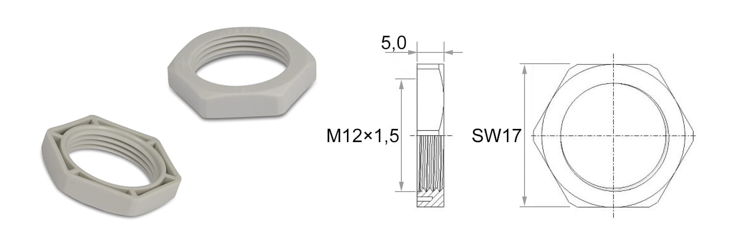 PROTIMATICA M12x1,5 RAL 7035