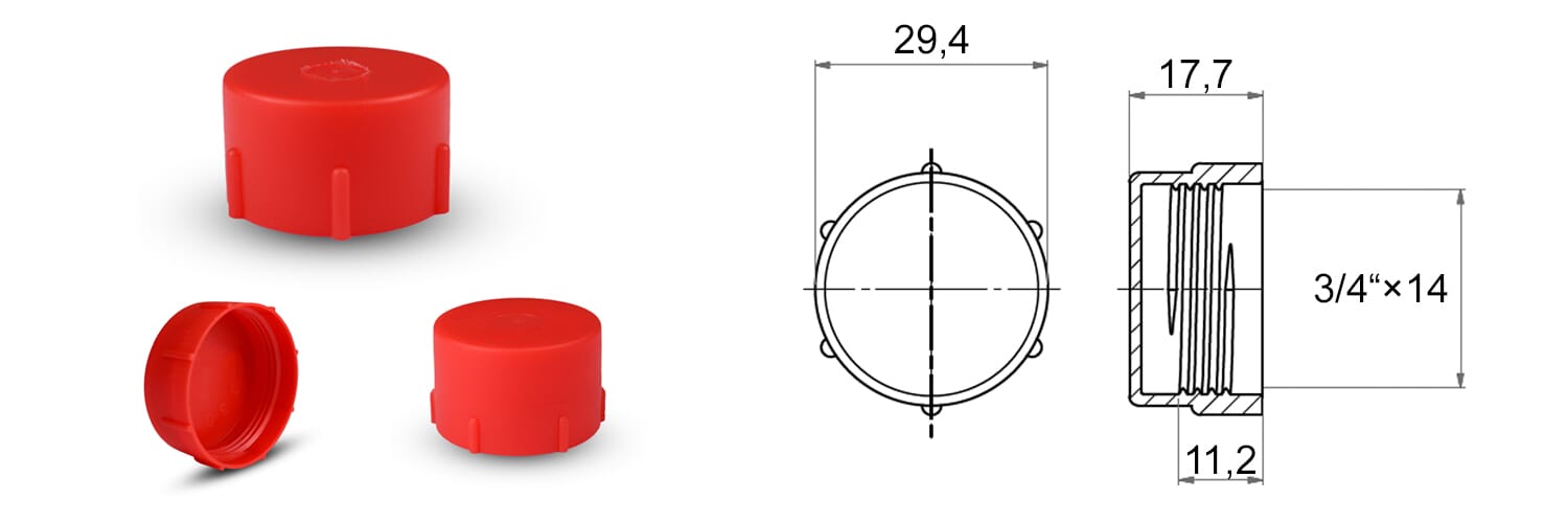 NAVOJNA KAPA 3/4"x14 LDPE rd