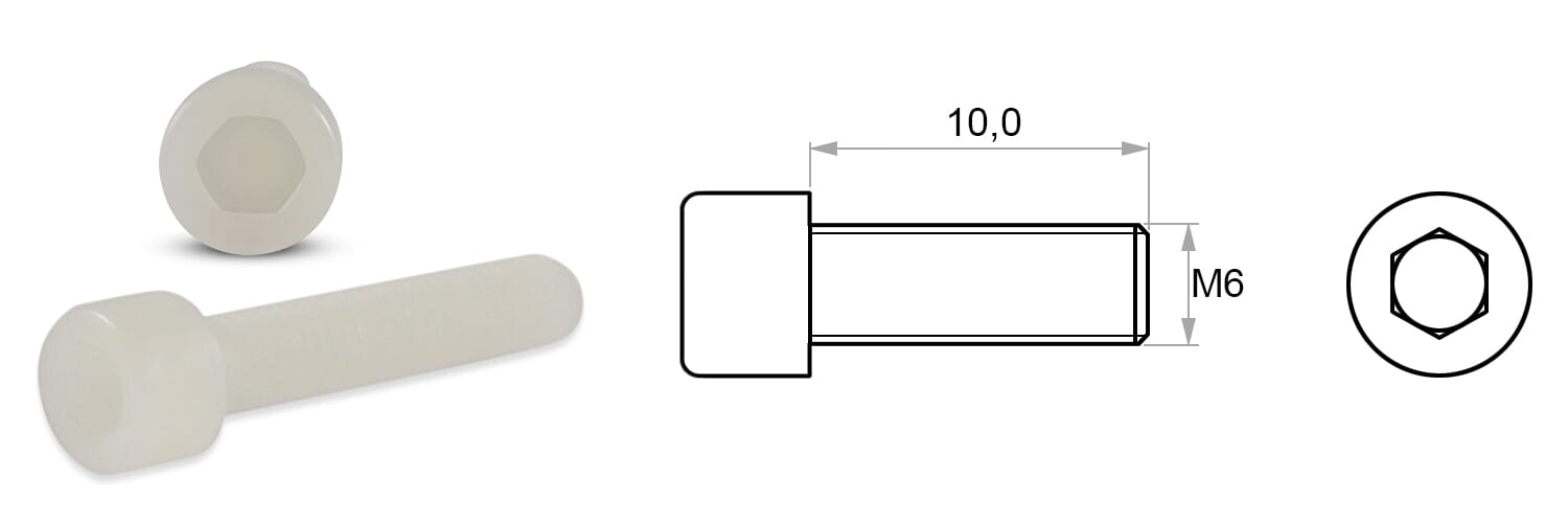 PLASTIČNI VIJAK M6x10mm PA nat