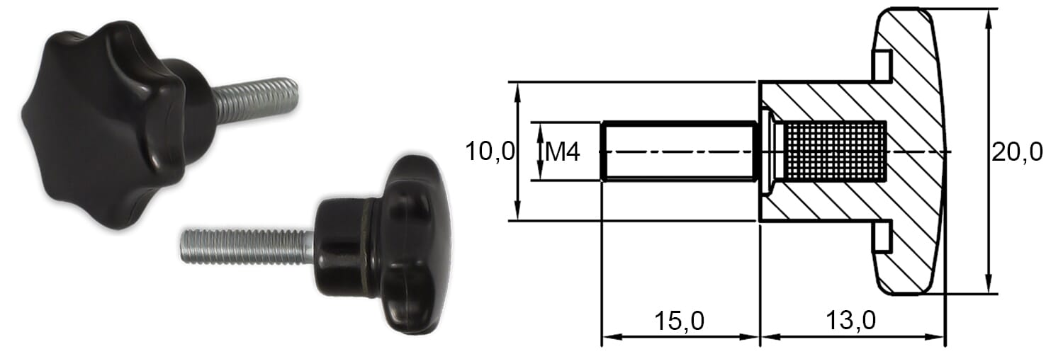 ZVEZDASTI ROČAJ M5x18mm