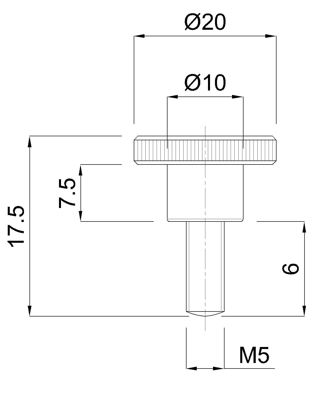NAZOBČENI VIJAK M5x6mm INOX
