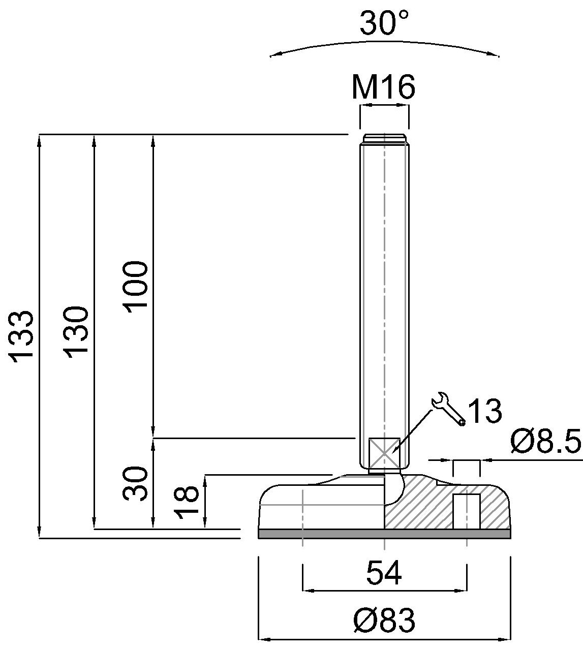 GIBLJIVI VIJAK M16x100/133 VA