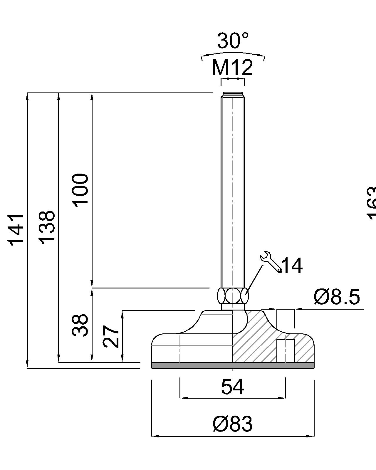 GIBLJIVI VIJAK M12x100/141mm c